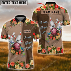 Maxcorners Bowling And Pins Hummingbird Multicolor Option Customized Name 3D Shirt