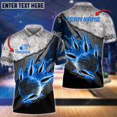 Maxcorners Bowling Ball And Pins Reborn Fire Multicolor Option Customized Name 3D Shirt (4 Colors)