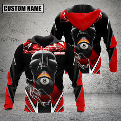 Maxcorners Billiards Lightning Into Skull Multicolor Option Customized Name 3D Hoodie