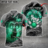 Maxcorners Bowling Ball And Pins Aries Symbol Multicolor Option Customized Name 3D Shirt (4 Colors)