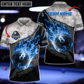 Maxcorners Billiards The Flame Of Victory Personalized Name 3D Shirt (Multi Color Options)