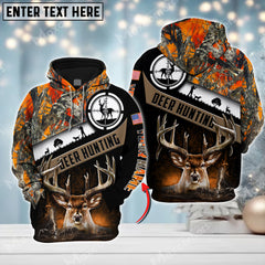 Maxcorners Custom Name Hunting Deer American On Mark ( Multicolor Option ) Shirt 3D All Over Printed Clothes