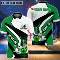 Maxcorners Hydro Bowling And Pins Multicolor Option Customized Name 3D Shirt