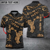 Maxcorners Polynesian Pattern 2 Bowling And Pins Multicolor Option Customized Name 3D Shirt