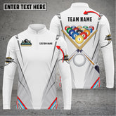 Maxcorners Billiards Sport White Personalized Name, Team Name Unisex Love Sleeve Zipper ( More Color Options )