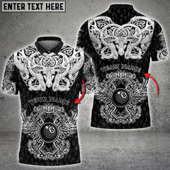 Maxcorners Billiard Viking Norse Vegvisir Runes Celtic Personalized Name 3D Shirt