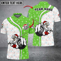 Maxcorners Christmas Billiards 8 Ball Snow Grunge Multicolor Options Customized Name 3D Shirt