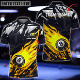 Maxcorners Billiards Ball 8 Fire Ares Heat Multicolor Options Personalized Name 3D Shirt (6 Colors)