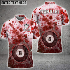 Maxcorners Billiards 8 Ball Tie-Dye Pattern Personalized Name 3D Shirt (Multi Color Options)