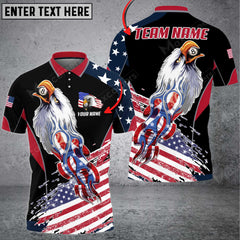 Maxcorners Billiards 8 Ball US Flag Eagle Customized Name, Team Name 3D Shirt (Multicolor Options)