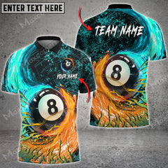 Maxcorners Billiards 8 Ball Personalized Name Team Name 3D Shirt