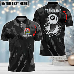 Maxcorners Billiards 8 Ball Personalized Name, Team Name 3D Shirt (Multi Color Options)
