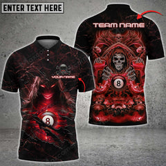 Maxcorners Billiards Fire Reaper Epic Art Personalized Name, Team Name Unisex Shirt ( 6 Colors )