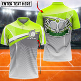 Maxcorners Tennis Ball Elite Line Pattern Multicolor Options Customized Name 3D Shirt ( 6 Colors )