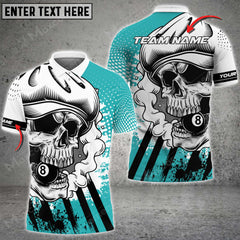 Maxcorners Billiards Skull Holding 8 Ball Personalized Name, Team Name Unisex Shirt ( 6 Colors )