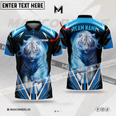 Maxcorner Customized Name Golf Thunder White Tiger Multicolor Options 3D Polo Shirt ( 4 Colors )