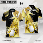 Maxcorner Customized Name Golf Ball Blazing Strike Multicolor Options 3D Polo Shirt ( 4 Colors )