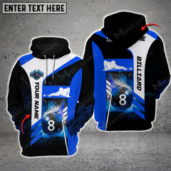Maxcorners Billiards 8 Ball Fire Multicolor Option Customized Name 3D Hoodie
