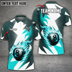 Maxcorners Billiards Fire Cube Pattern Personalized Name 3D Shirt (Multi Color Options)