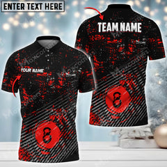 Maxcorners Billiards 8 Ball Personalized Name Team Name 3D Shirt (Multi Color Options)