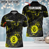 Maxcorners Billiards 8 Ball Personalized Name Team Name 3D Shirt (Multi Color Options)