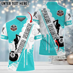 Maxcorners Billiards Player 8 Ball Personalized Name Team Name 3D Shirt (Multi Color Options)
