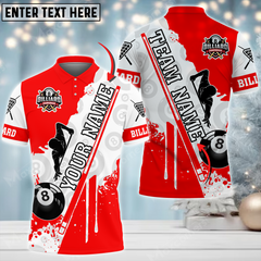 Maxcorners Billiards Player 8 Ball Personalized Name Team Name 3D Shirt (Multi Color Options)