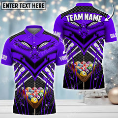Maxcorners Billiards Eagle Personalized Name Team Name 3D Shirt (Multi Color Options)