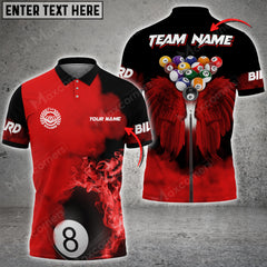 Maxcorners Billiards Angel Wings Multicolor Option Customized Name 3D Shirt