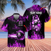 Maxcorners Billiards 8 Ball Fire Smoke Pattern Multicolor Options Personalized Name Hawaiian Shirt ( 4 Colors )