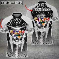 Maxcorners Cue Billiards Thunder Smoke Multi Color Options Personalized Name 3D Shirt