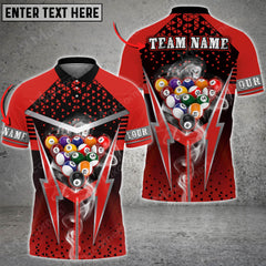 Maxcorners Cue Billiards Thunder Smoke Multi Color Options Personalized Name 3D Shirt