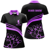 Maxcorners Bowling And Pins Multicolor Option Customized Name 3D Shirt For Women