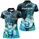 Maxcorners Bowling And Pins Multicolor Option Customized Name 3D Shirt For Women