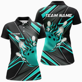 Maxcorners Bowling Ball & Pins Shockwave Multicolor Option Customized Name 3D Shirt For Women