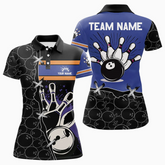 Maxcorners Bowling Ball & Pins Pattern Jerseys Multicolor Option Customized Name 3D Shirt For Women