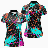 Maxcorners Bowling Ball And Pins Colorful Multicolor Option Customized Name 3D Shirt For Women