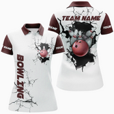 Maxcorners Bowling Ball And Pins Penetrate Multicolor Option Customized Name 3D Shirt For Women