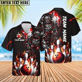 Maxcorners Bowling Samurai Warrior Madness Multicolor Option Customized Name Hawaiian Shirt (6 Colors)