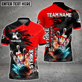 Maxcorners Bowling Ball & Pins Concussive Throw Multicolor Option Customized Name 3D Shirt (5 Colors)