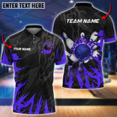 Maxcorners Bowling Ball & Pins Break The Darkness Multicolor Option Customized Name 3D Shirt (5 Colors)