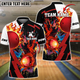 Maxcorners Bowling Ball & Pins Crush Them All Multicolor Option Customized Name 3D Shirt (6 Colors)