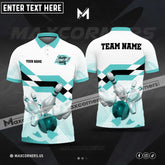 Maxcorners Bowling Ball And Pins Multicolor Option Customized Name, Team Name 3D Polo Shirt (4 Colors)