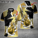 Maxcorners Bowling Ball And Pins Sport Jersey Multicolor Option Customized Name, Team Name 3D Polo Shirt (6 Colors)