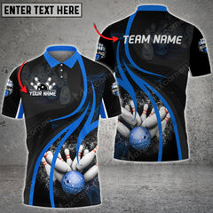 Maxcorners Bowling And Pins Frozen Storm Multicolor Option Customized Name 3D Shirt