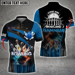 Maxcorners Strike Bowling King Multicolor Option Customized Name 3D Shirt