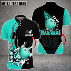 Maxcorners Bowling And Pins Piercing Multicolor Option Customized Name 3D Shirt