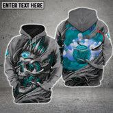 Maxcorners Bowling Skull Pattern Multicolor Option 3D Custom Name Shirt