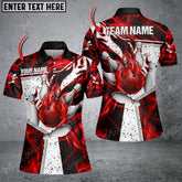 Maxcorners Bowling Fire Destroys Darkness Multicolor Option Customized Name 3D Shirt For Women (5 Colors)