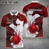 Maxcorners Bowling & Pins Hell Eagle Multicolor Option Customized Name 3D Shirt (6 Colors)